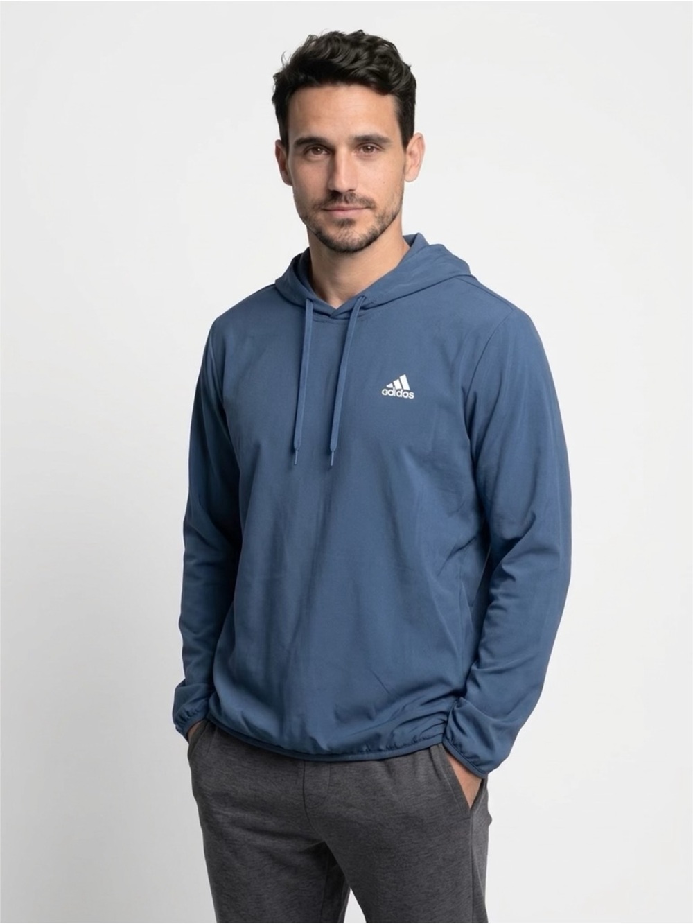 adidas Men's Blue Pullover Performance Hoodie